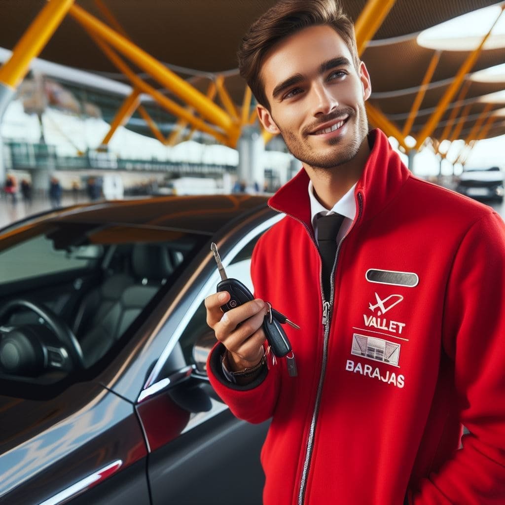 Entrega de coche por conductor de Valet en Aeropuerto de Madrid
